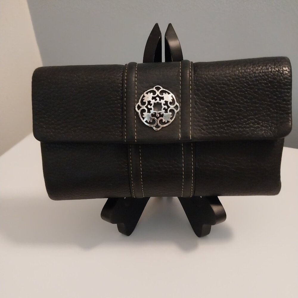 💗Brighton Black Pebbled Leather Wallet  7x4 "Songbird" EXC💗